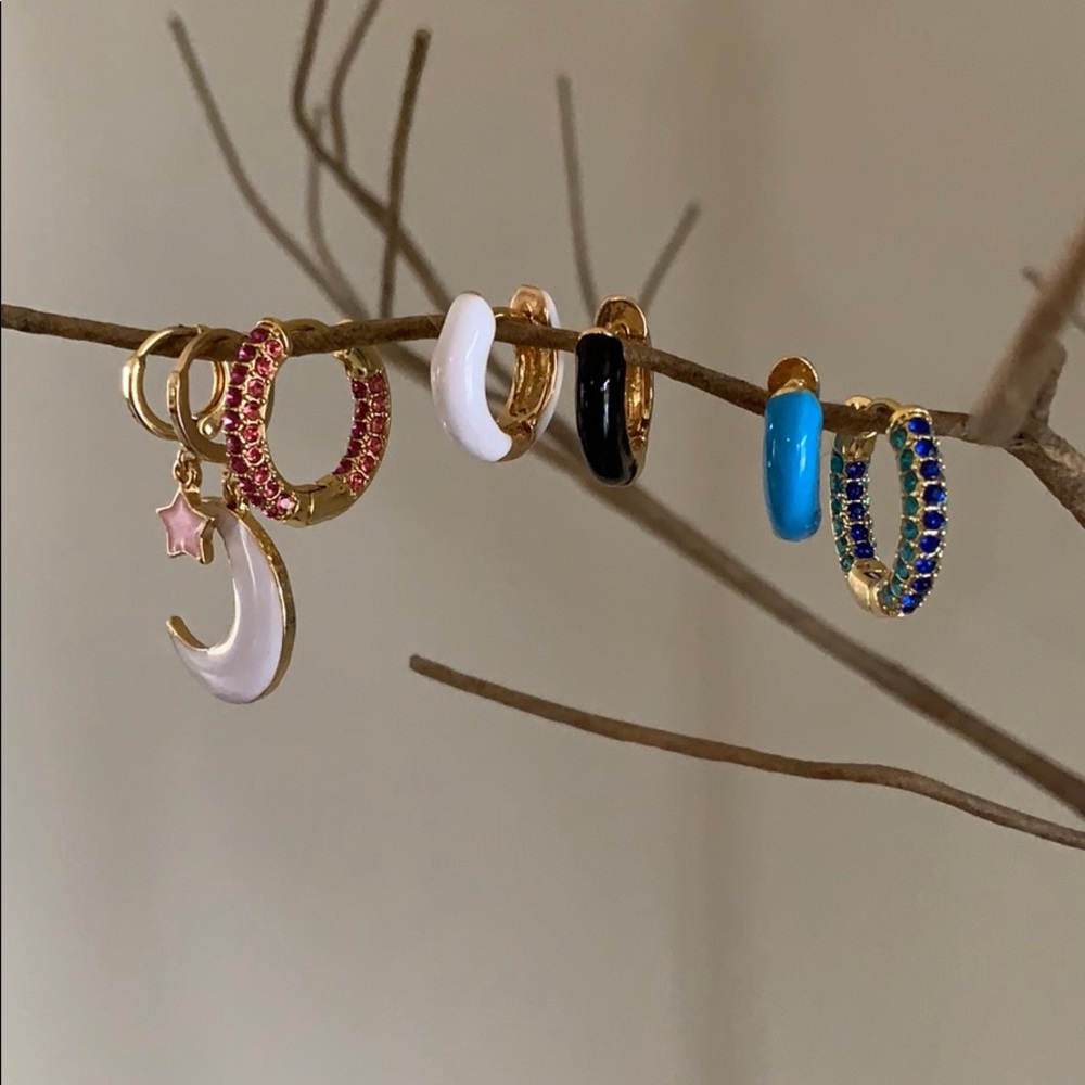 Pink Star Charm Huggie Earrings - Picture 6 of 6